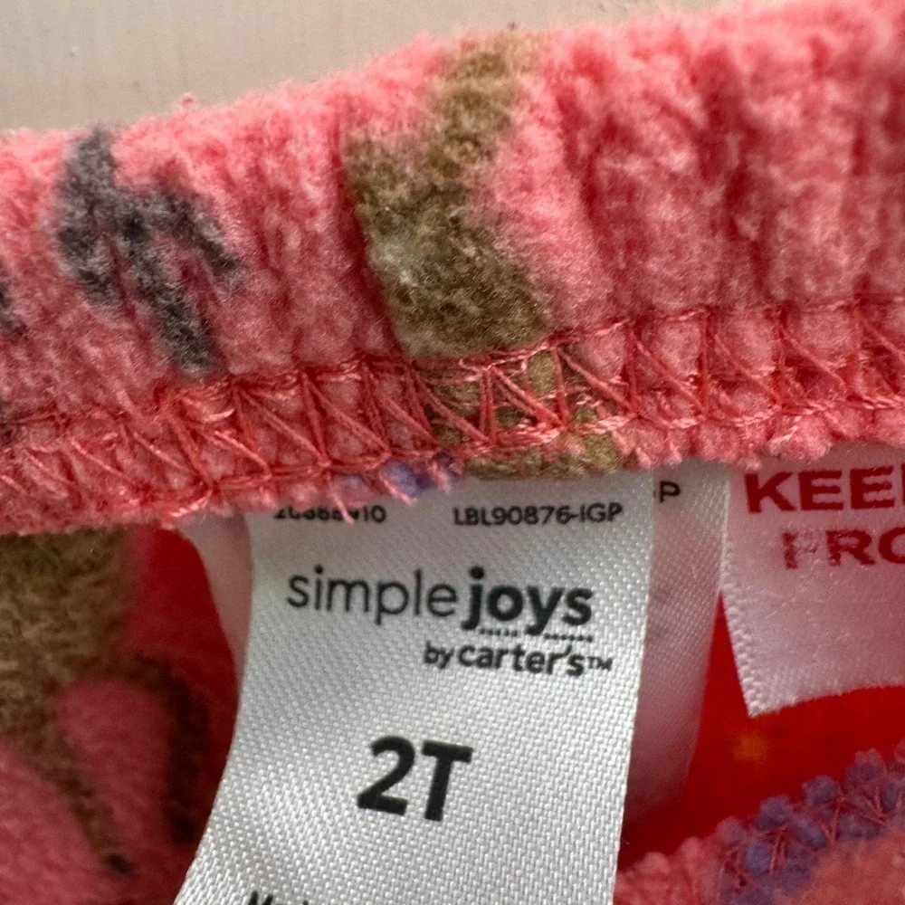 Carter’s 2T Girls Pink Forest Fleece Pajama Pants